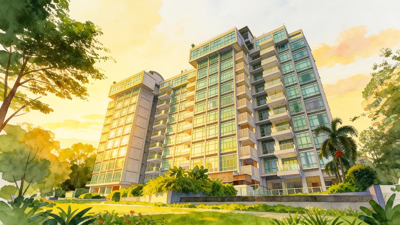 Viz At Holland, an 11-storey condominium in Bukit Timah. Illustration is AI-generated.