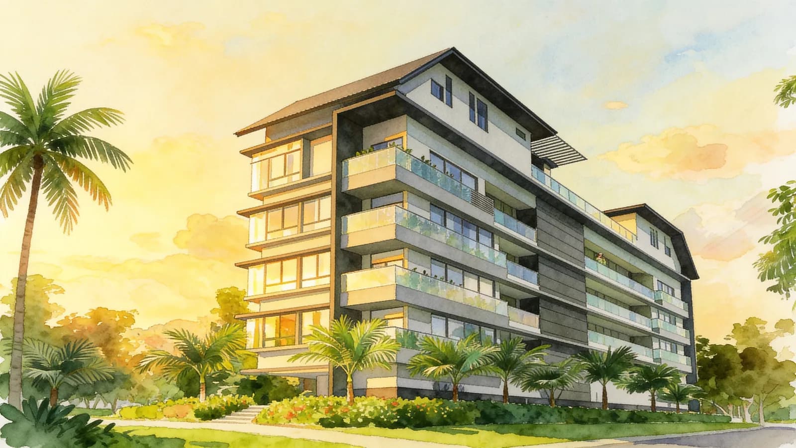 Suites @ Eunos, a 5-storey condominium in Bedok. Illustration is AI-generated.