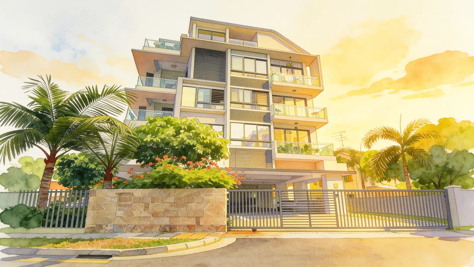Emprado Suites, a condominium in Bedok. Illustration is AI-generated.