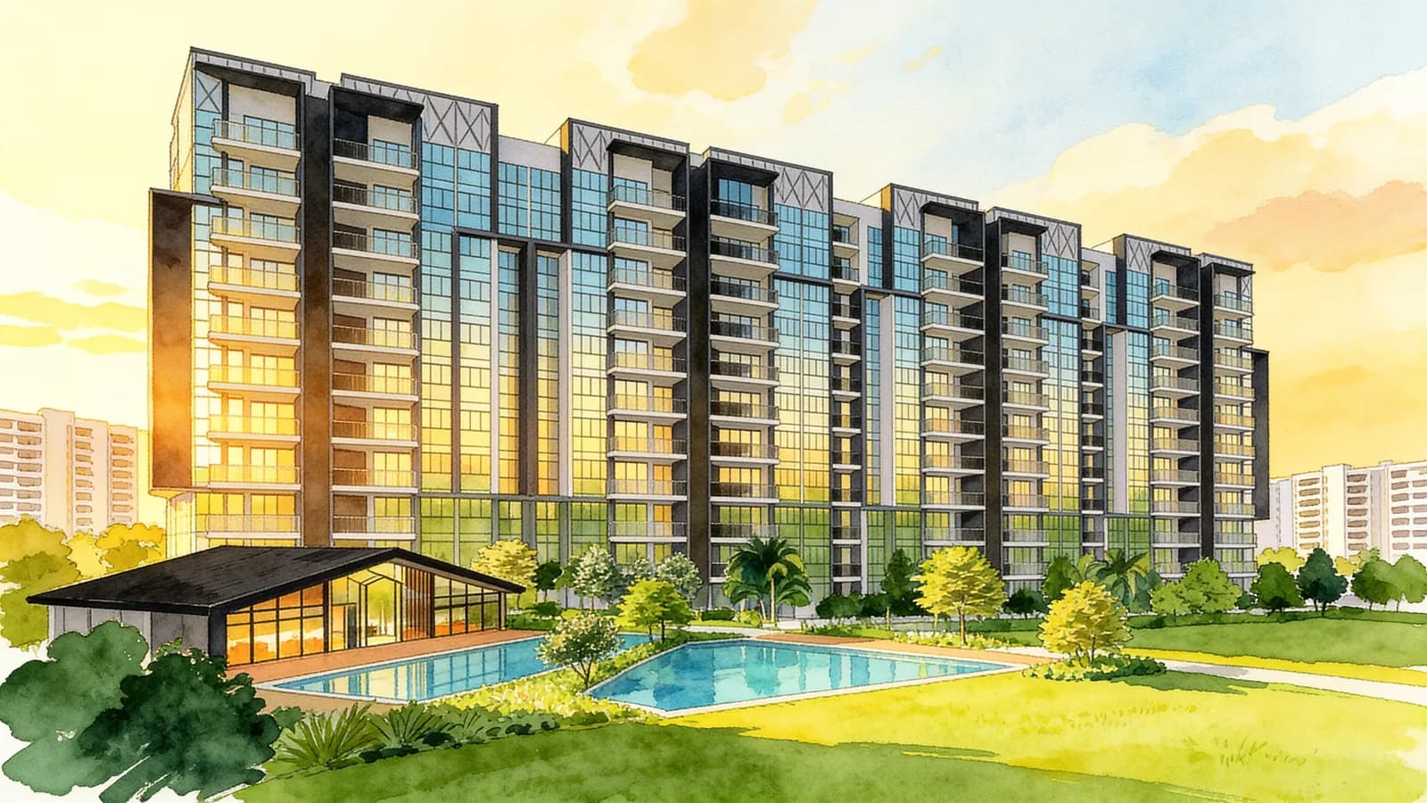 Parc Canberra, a 13-storey executive condominium in Sembawang. Illustration is AI-generated.