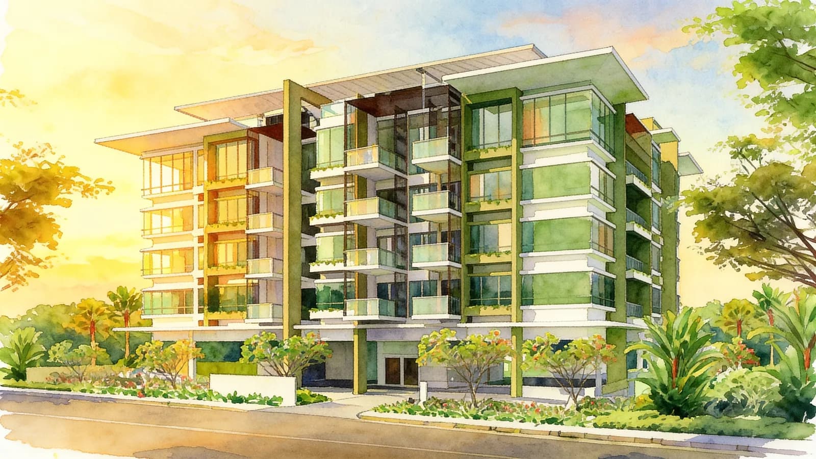 Mabelle, a 5-storey condominium in Bedok. Illustration is AI-generated.