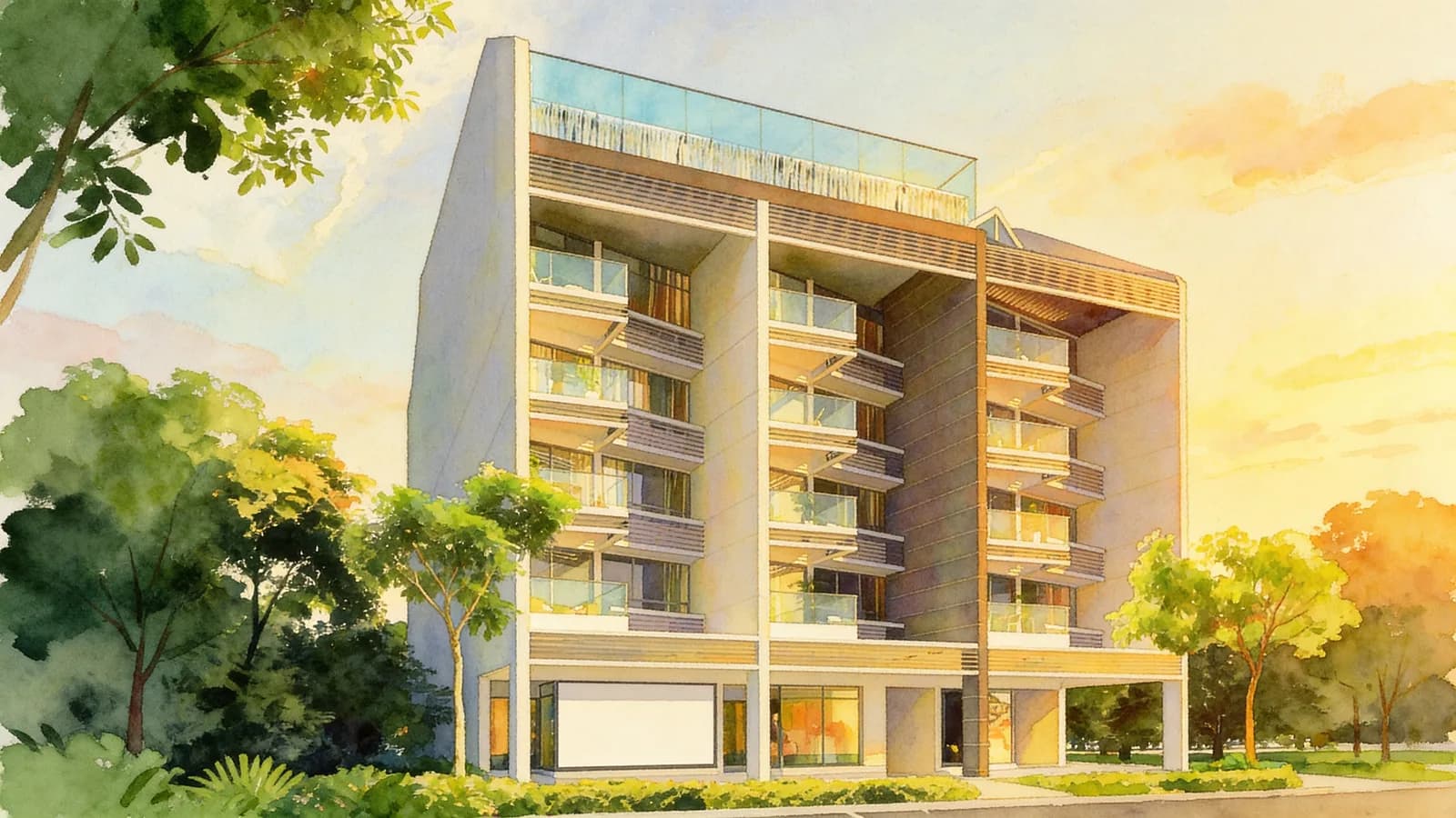Loft @ Rangoon, a 5-storey condominium in Kallang. Illustration is AI-generated.
