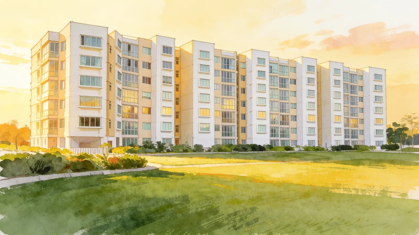 The Eden At Tampines, a 10-storey condominium in Tampines. Illustration is AI-generated.