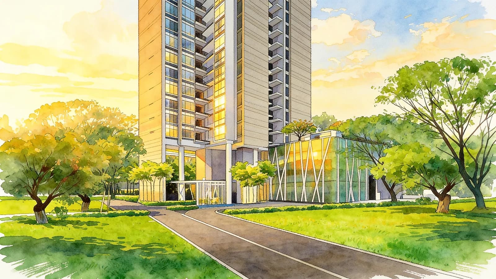 Adria, a condominium in Novena. Illustration is AI-generated.