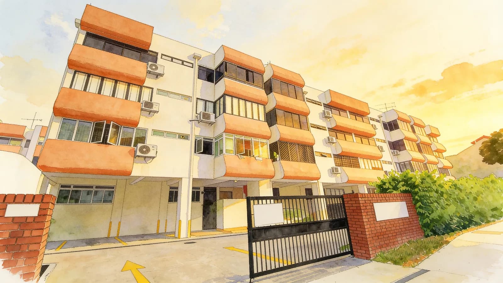 Joo Chiat Mansions, a condominium in Geylang. Illustration is AI-generated.