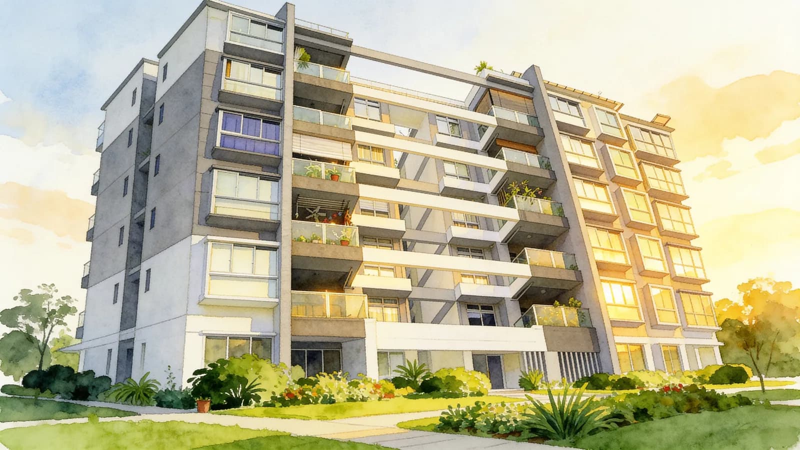 Evergreen View, an 8-storey condominium in Geylang. Illustration is AI-generated.