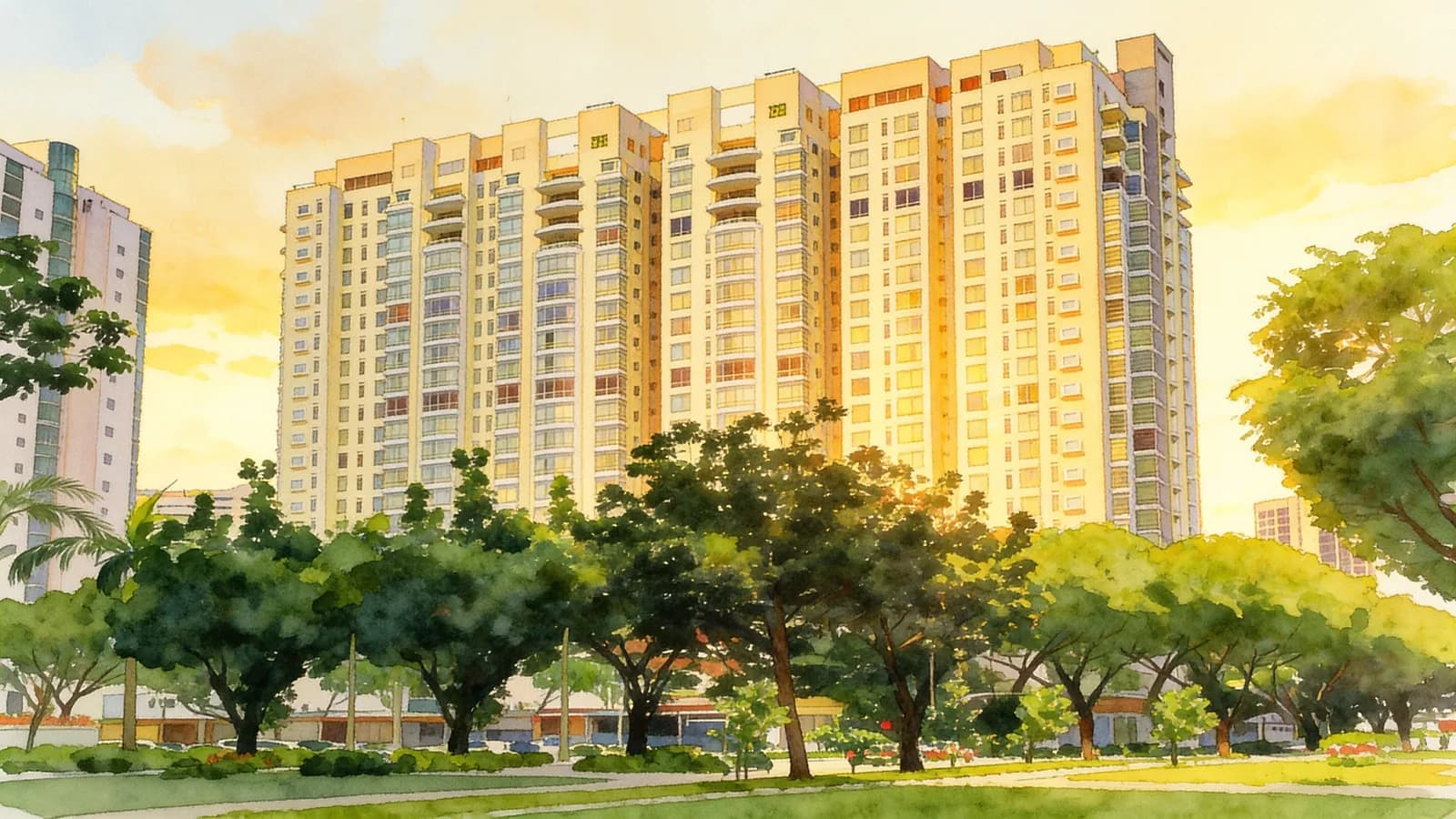 Scotts 28, a condominium in Newton. Illustration is AI-generated.