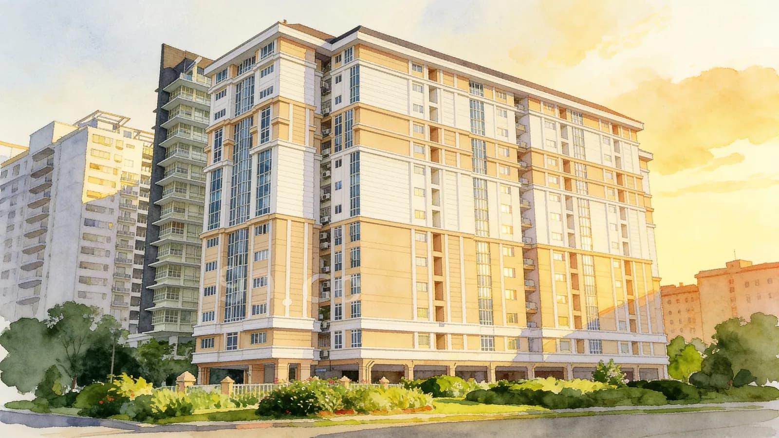 Monarchy Apartments, a 14-storey apartment in Novena. Illustration is AI-generated.