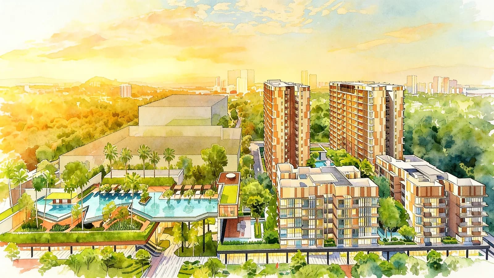 Dairy Farm Residences, a 5-storey condominium in Bukit Panjang. Illustration is AI-generated.