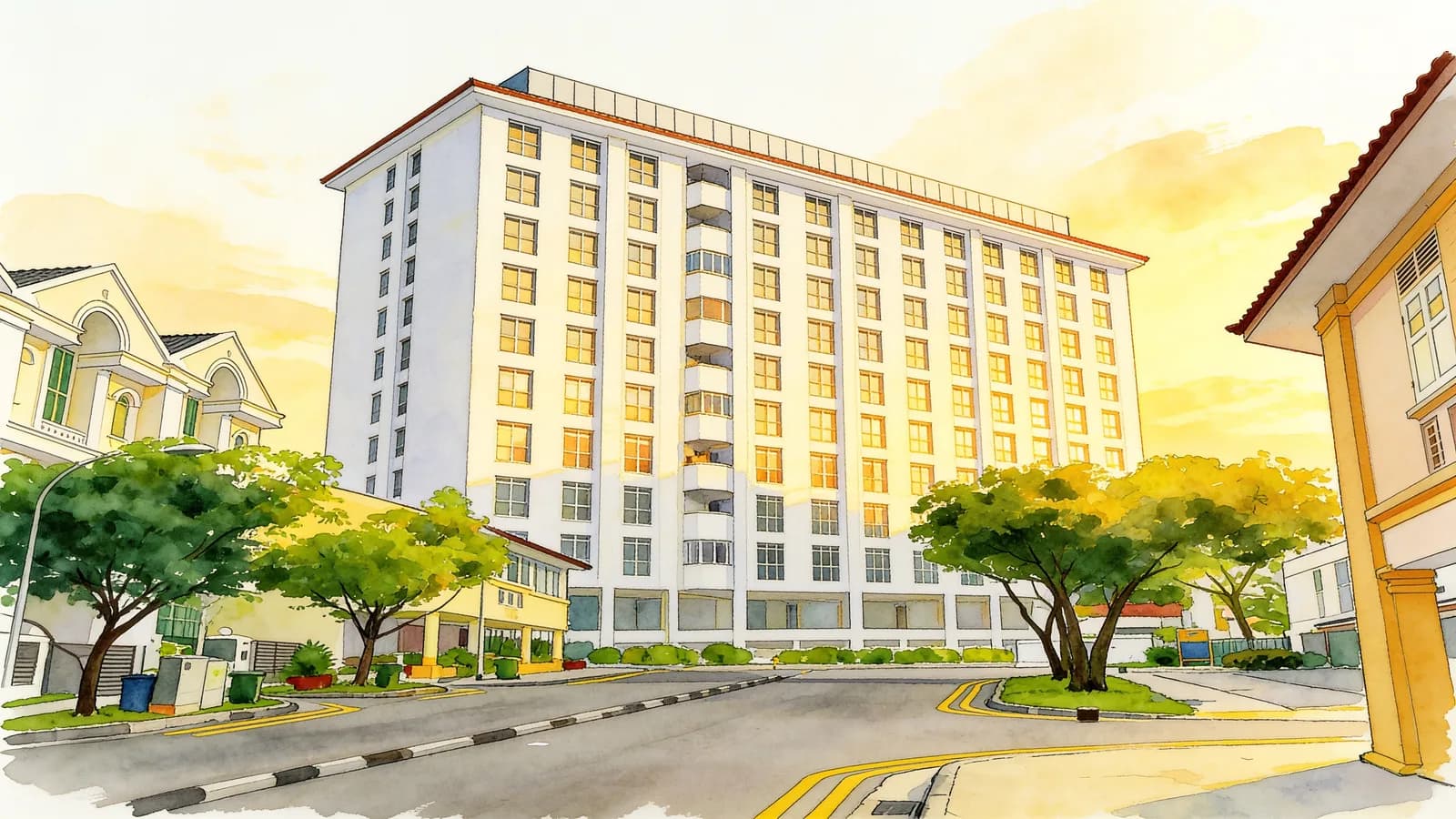 Ava Towers, an apartment in Novena. Illustration is AI-generated.