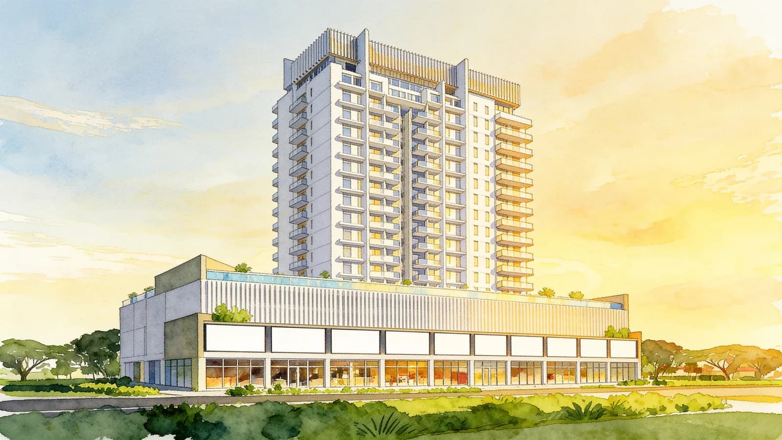 One Dusun Residences, a 28-storey condominium in Novena. Illustration is AI-generated.
