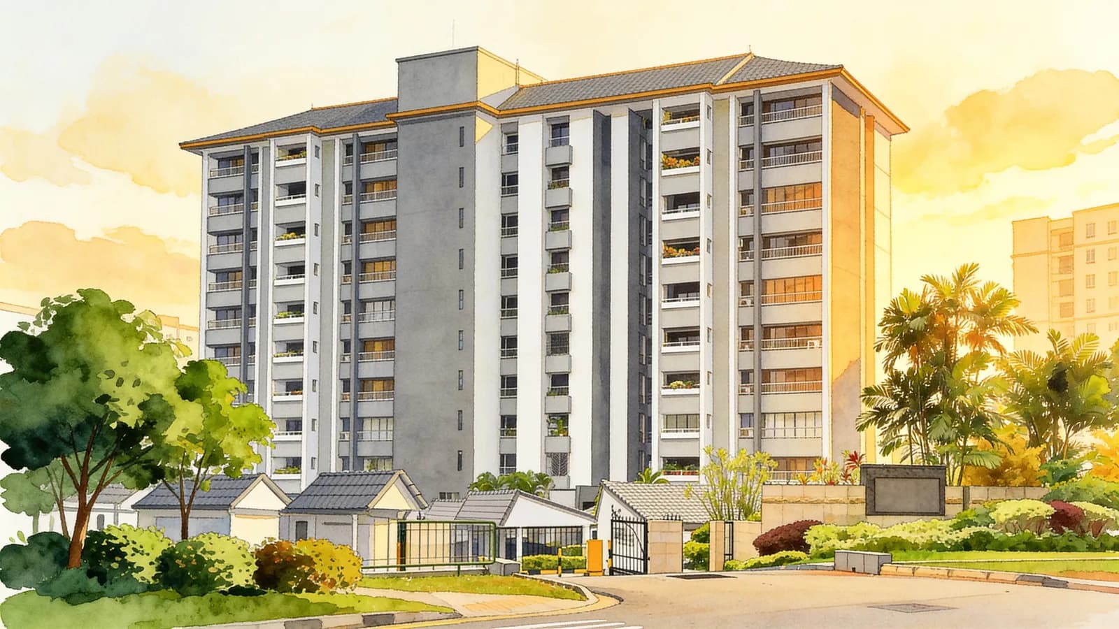 Beaverton Court, a condominium in Bukit Timah. Illustration is AI-generated.