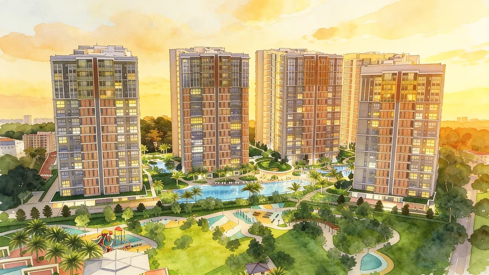 Parc Life, a 16-storey executive condominium in Sembawang. Illustration is AI-generated.