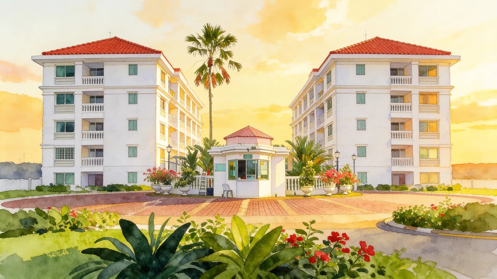 Stratford Court, a 4-storey condominium in Bedok. Illustration is AI-generated.