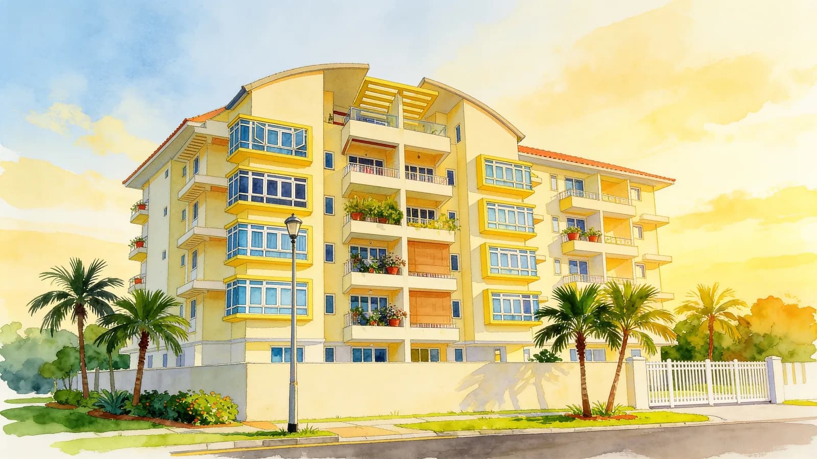 Sunshine Regency, a 4-storey apartment in Marine Parade. Illustration is AI-generated.