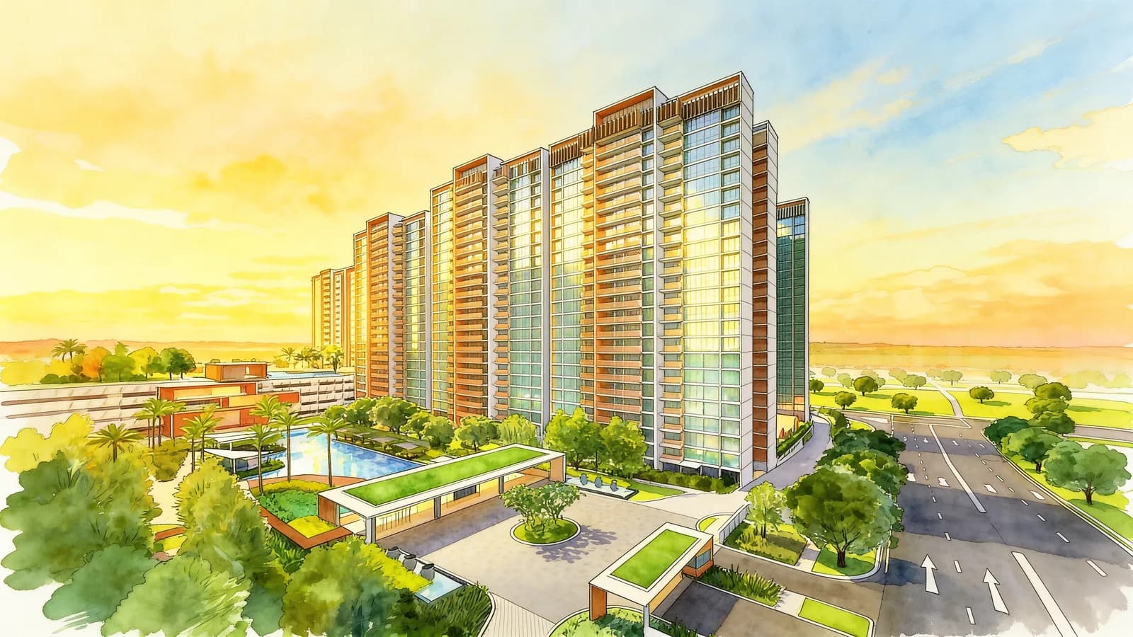Sol Acres, a 25-storey executive condominium in Choa Chu Kang. Illustration is AI-generated.