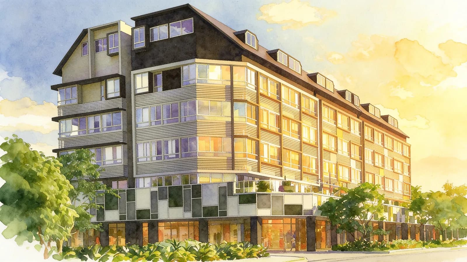 Sycamore Tree, a 5-storey apartment in Marine Parade. Illustration is AI-generated.