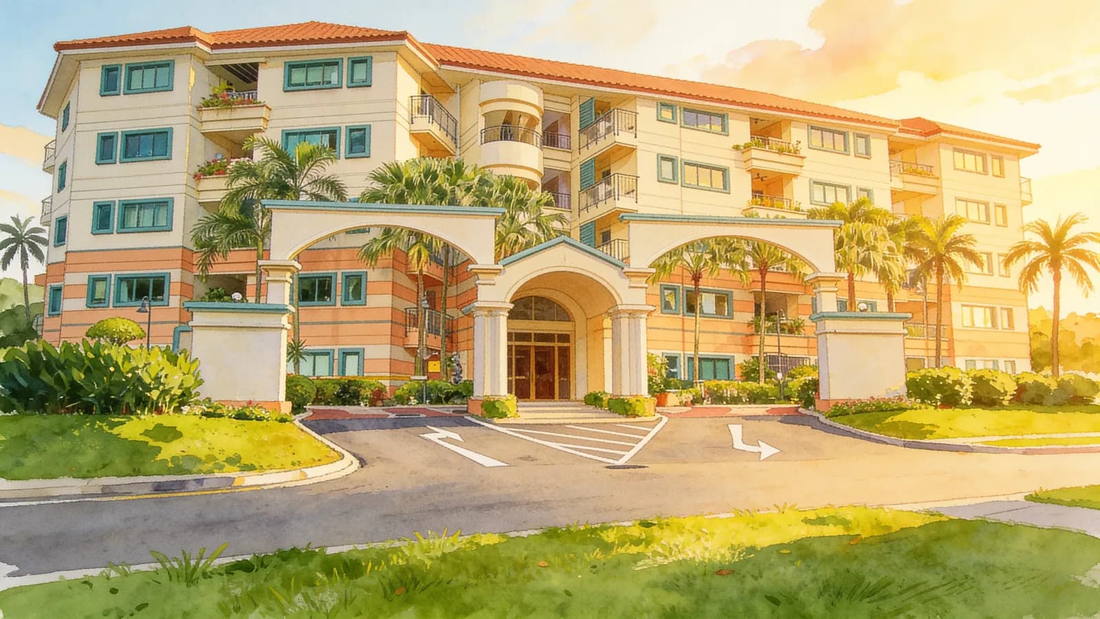 Camelot By-the-water, a 19-storey condominium in Kallang. Illustration is AI-generated.