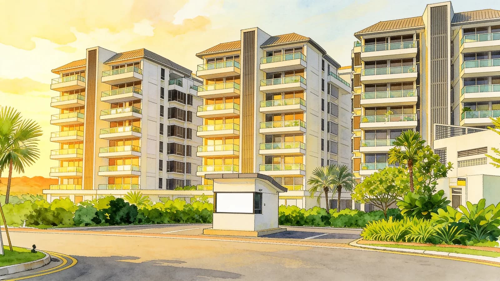 Seascape, an 8-storey apartment in Southern Islands. Illustration is AI-generated.