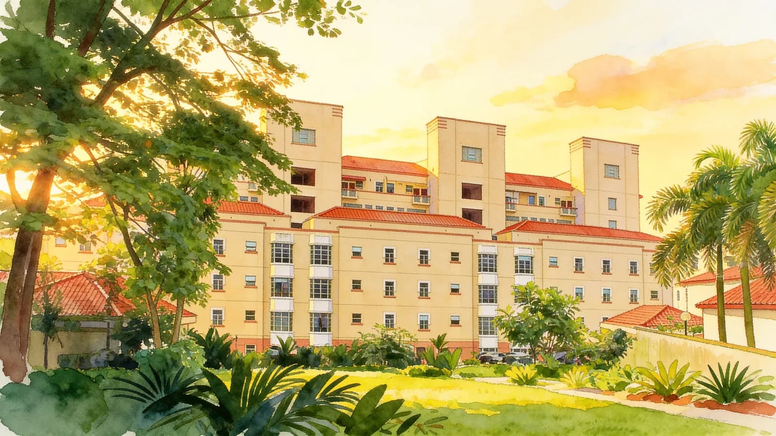 1 King Albert Park, a 7-storey condominium in Bukit Timah. Illustration is AI-generated.