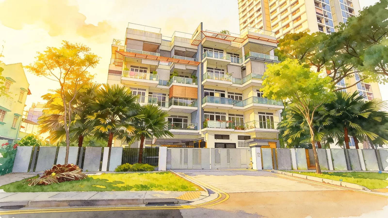 Vogx, a 5-storey condominium in Kallang. Illustration is AI-generated.