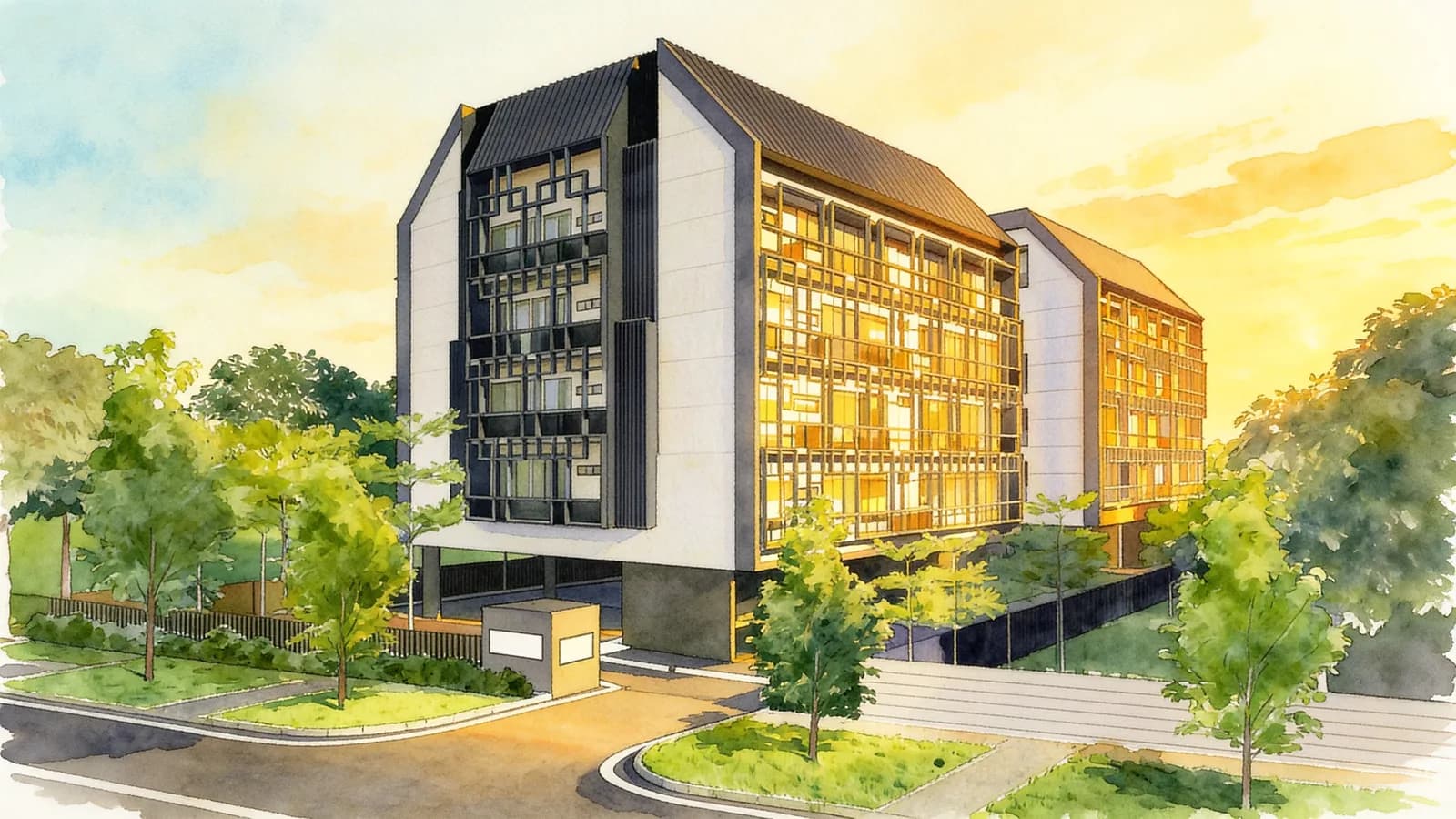 The Orient, a condominium in Queenstown. Illustration is AI-generated.