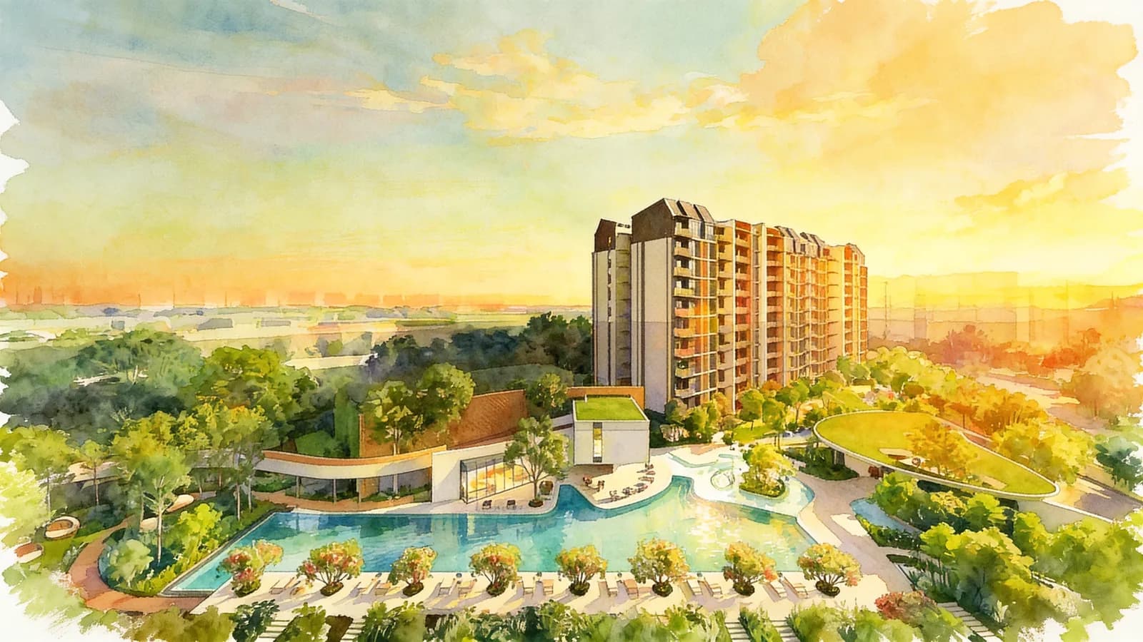 Norwood Grand, an 11-storey apartment in Woodlands. Illustration is AI-generated.