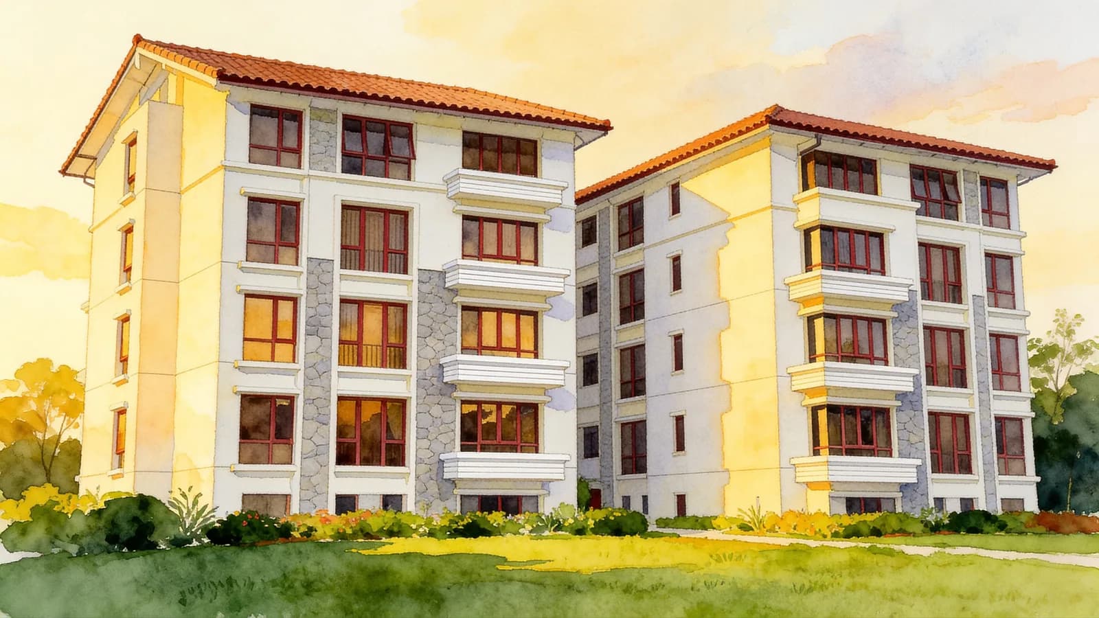 Ventana, a 5-storey apartment in Queenstown. Illustration is AI-generated.