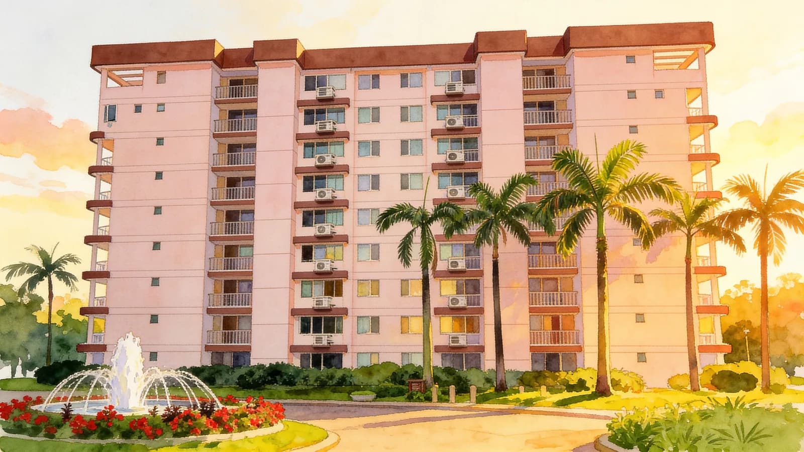 Orchid Park Condominium, an 11-storey condominium in Yishun. Illustration is AI-generated.