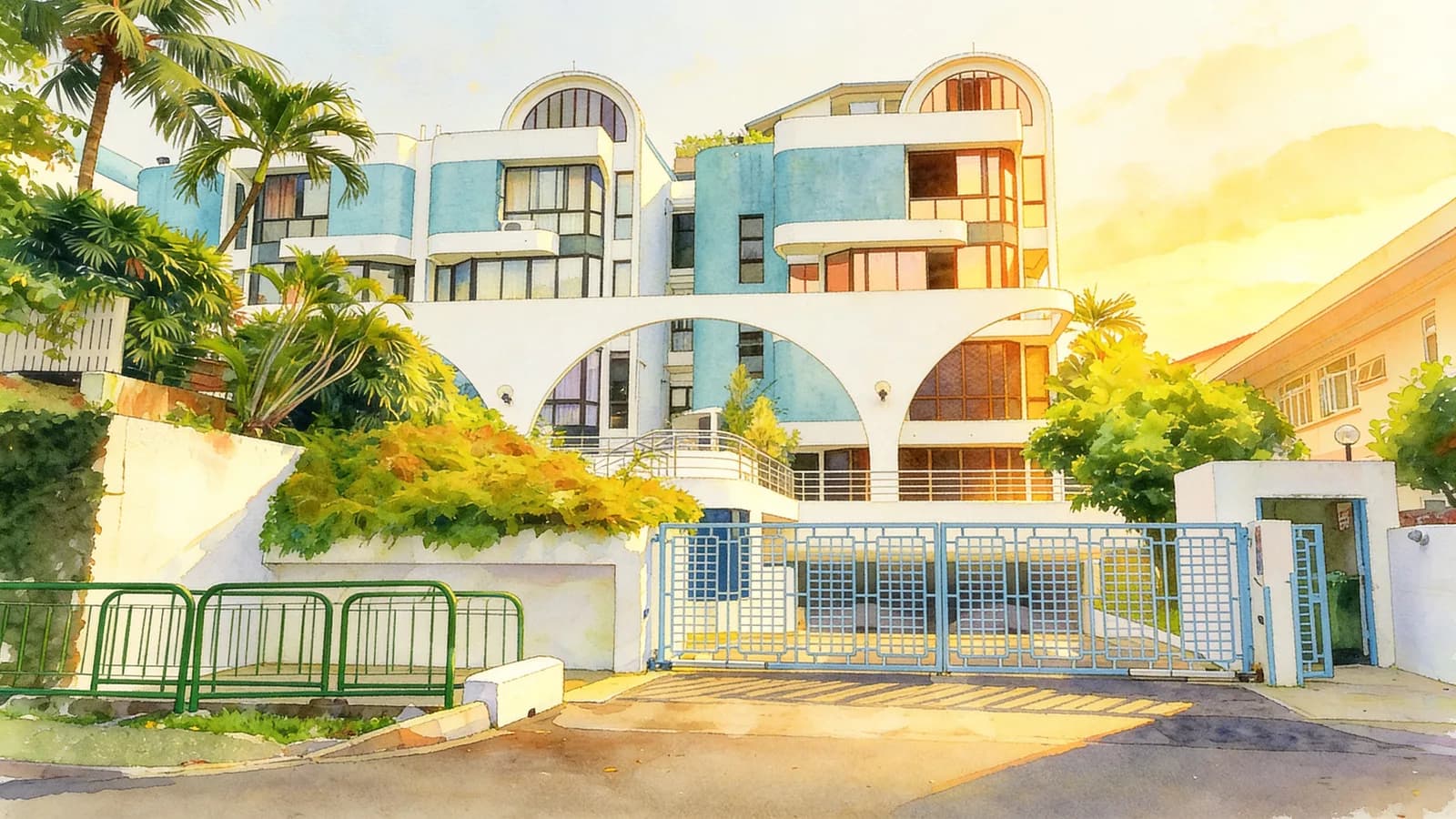 Shelford Mansions, an apartment in Bukit Timah. Illustration is AI-generated.