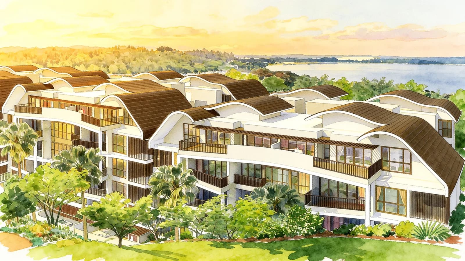 Archipelago, a 5-storey condominium in Bedok. Illustration is AI-generated.