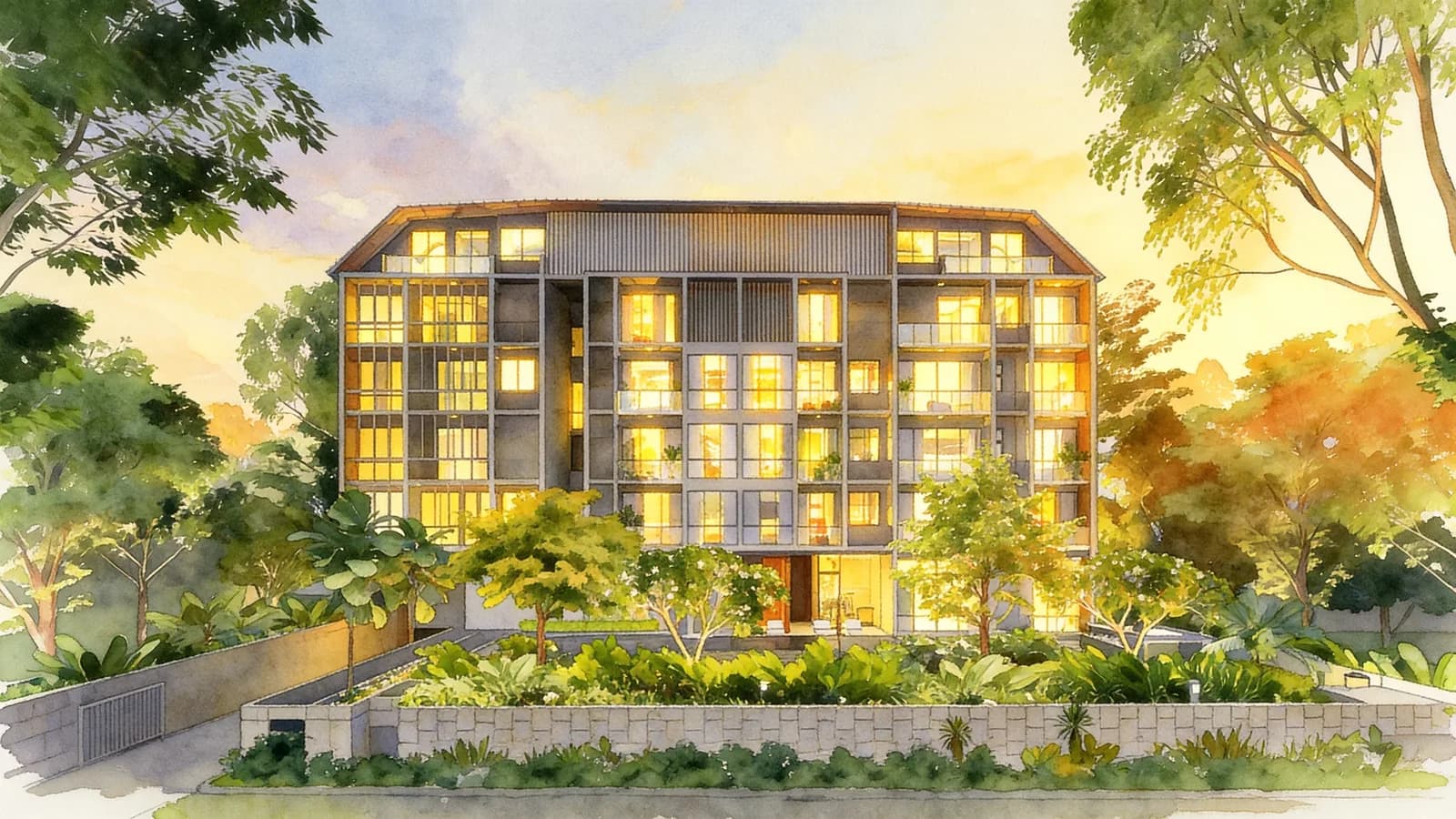 The Enclave . Holland, a 5-storey condominium in Bukit Timah. Illustration is AI-generated.