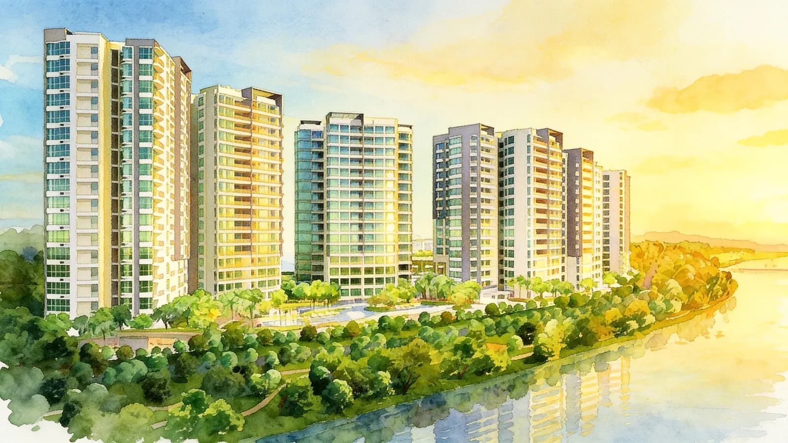The Estuary, a 17-storey condominium in Yishun. Illustration is AI-generated.