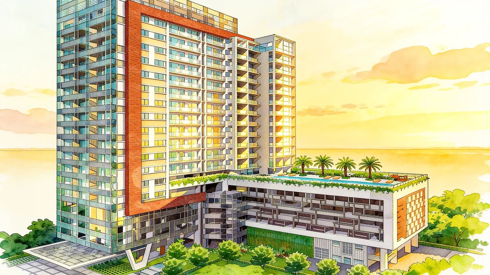 The Interweave, a condominium in Novena. Illustration is AI-generated.