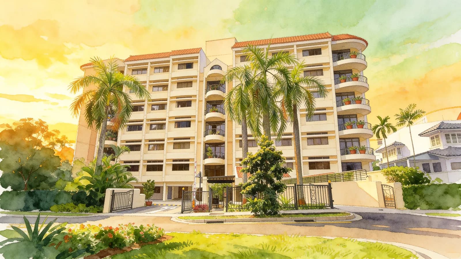 Morimasa Gardens, a 7-storey condominium in Novena. Illustration is AI-generated.