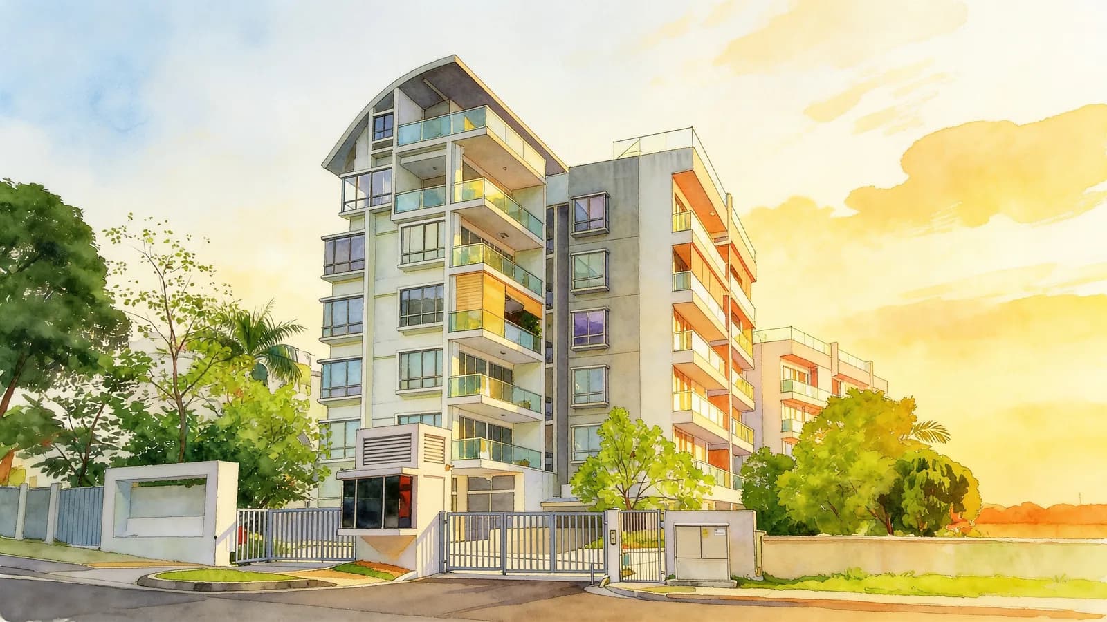 Bluwaters 2, a 5-storey condominium in Pasir Ris. Illustration is AI-generated.