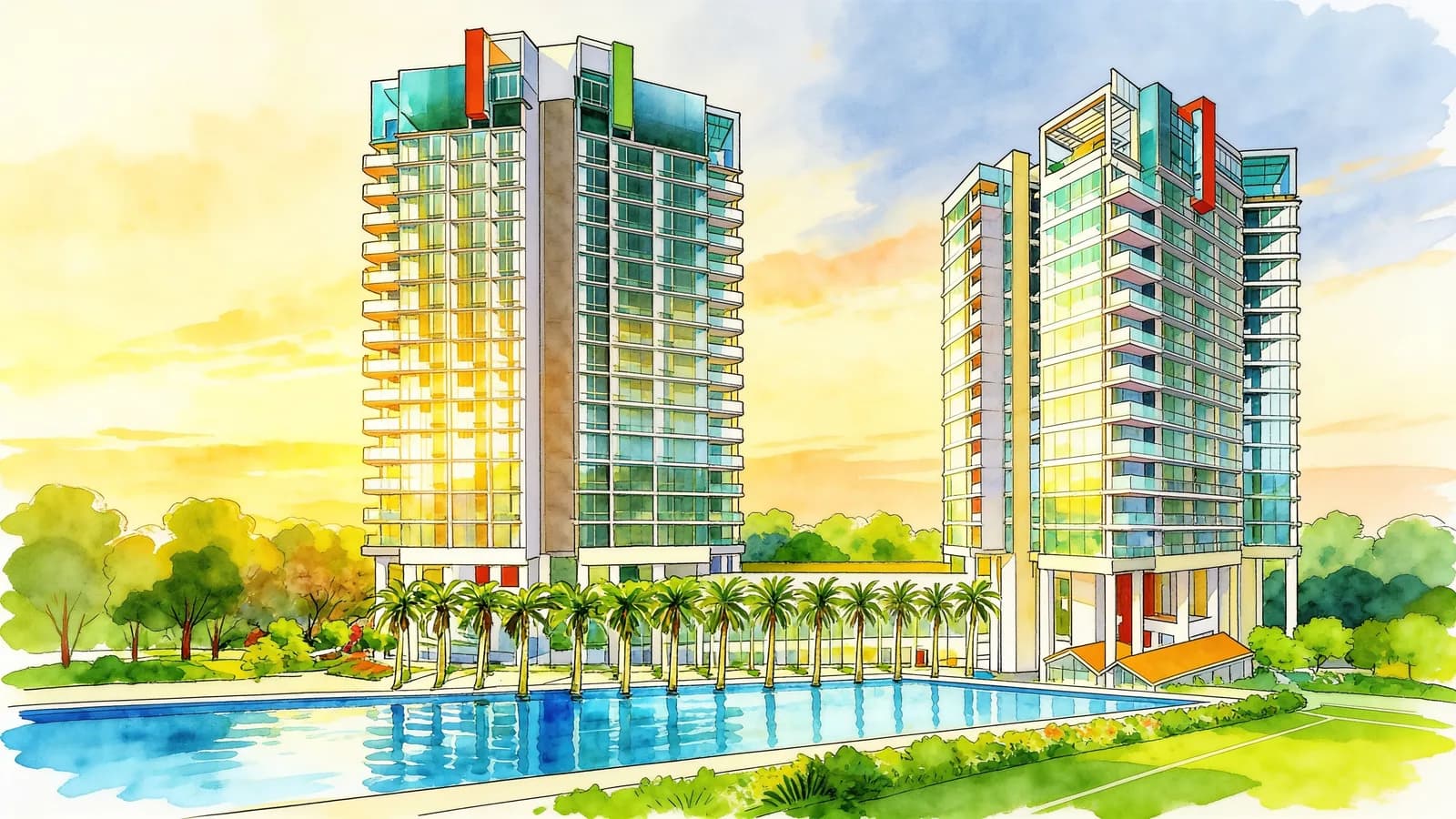 The Grange, a condominium in River Valley. Illustration is AI-generated.