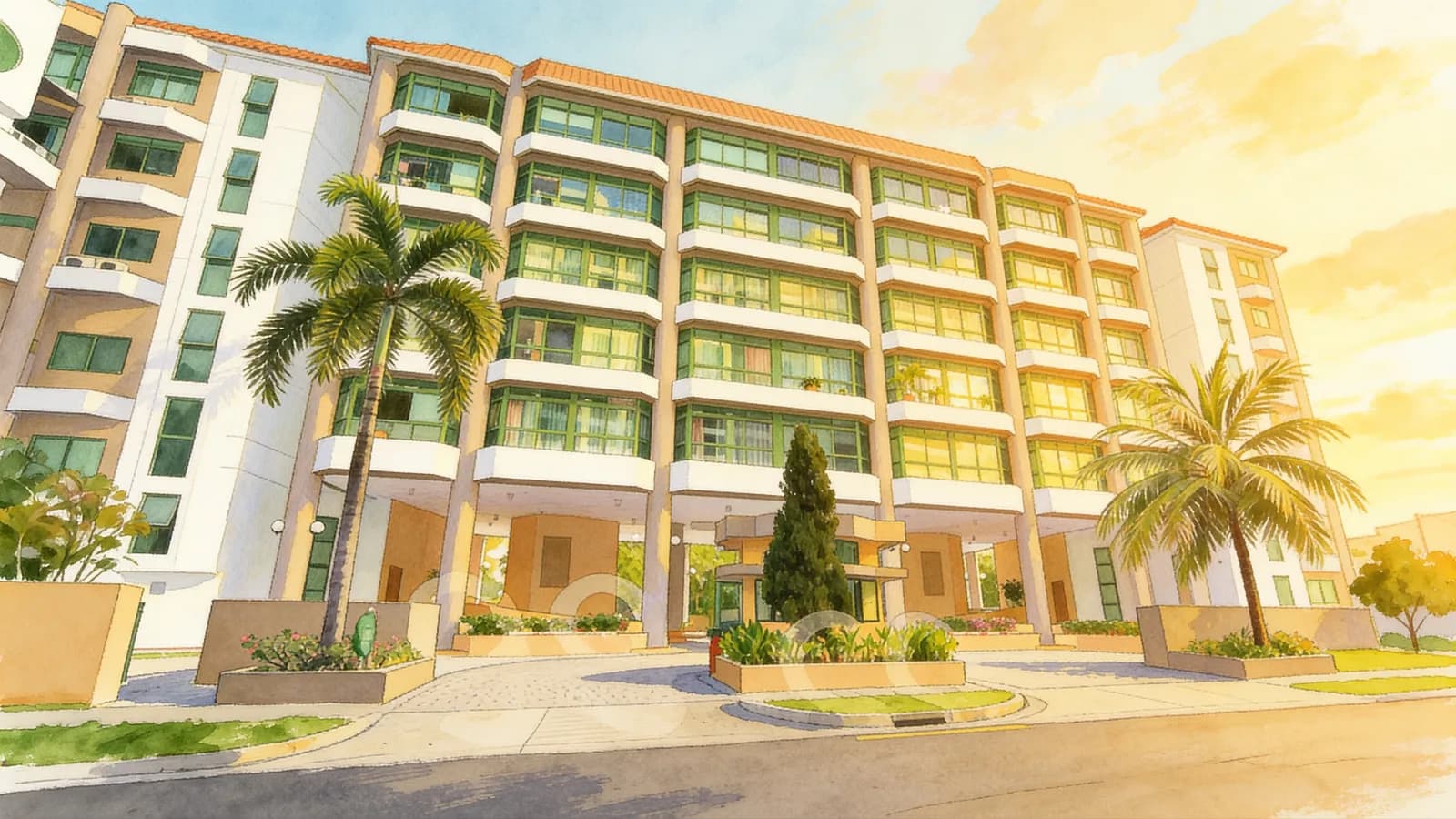 St. Michael's Place, a condominium in Kallang. Illustration is AI-generated.