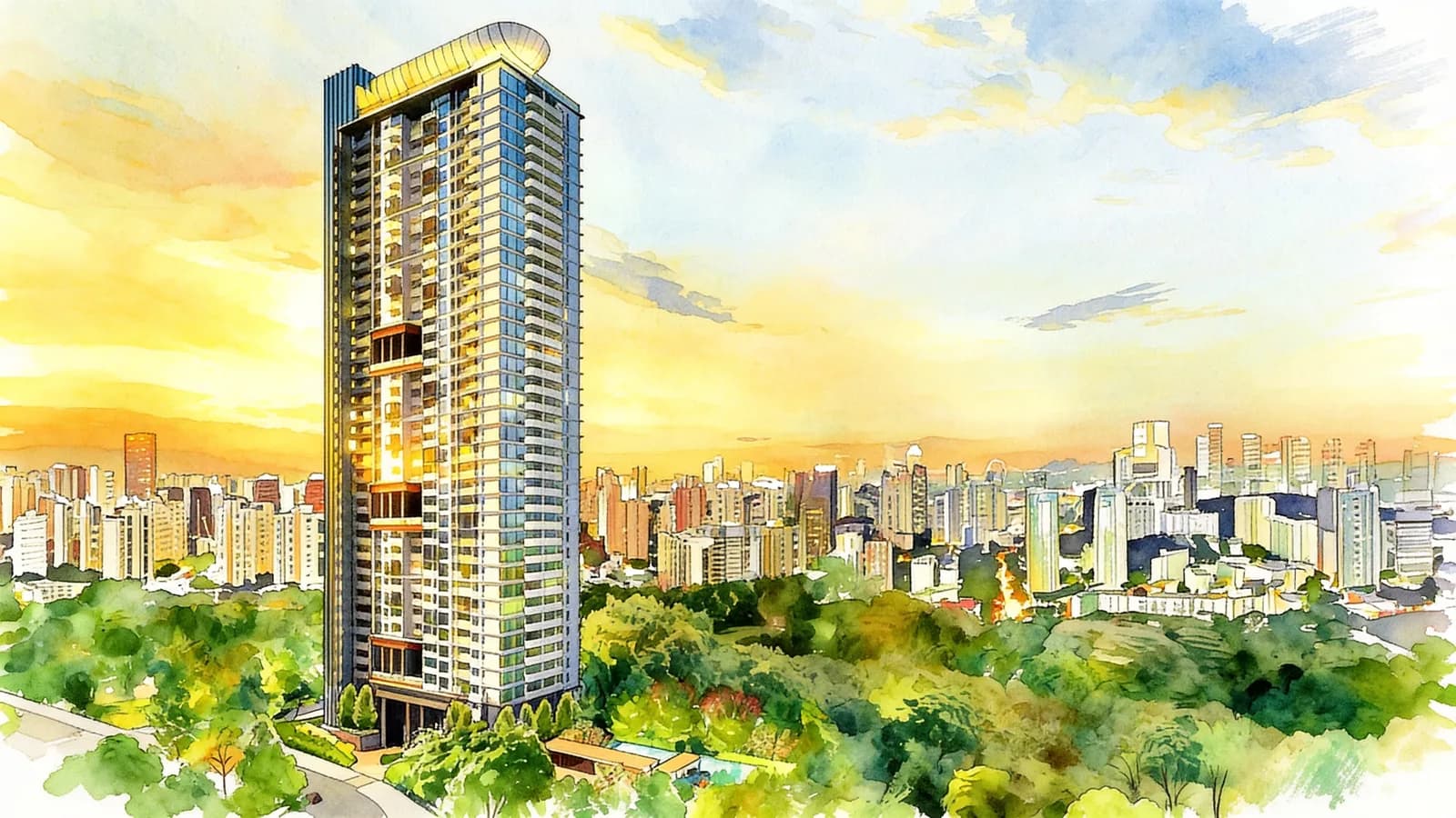 Alex Residences, a 39-storey apartment in Bukit Merah. Illustration is AI-generated.