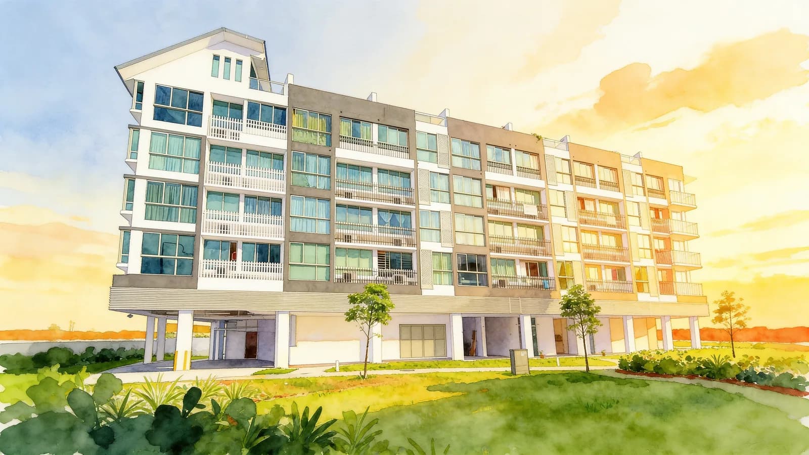 Vibes @ Kovan, a 5-storey condominium in Hougang. Illustration is AI-generated.