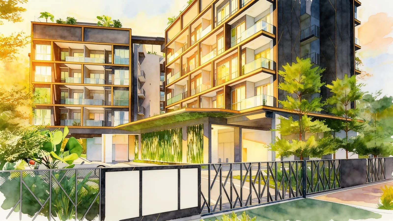 The Navian, a 5-storey condominium in Bedok. Illustration is AI-generated.
