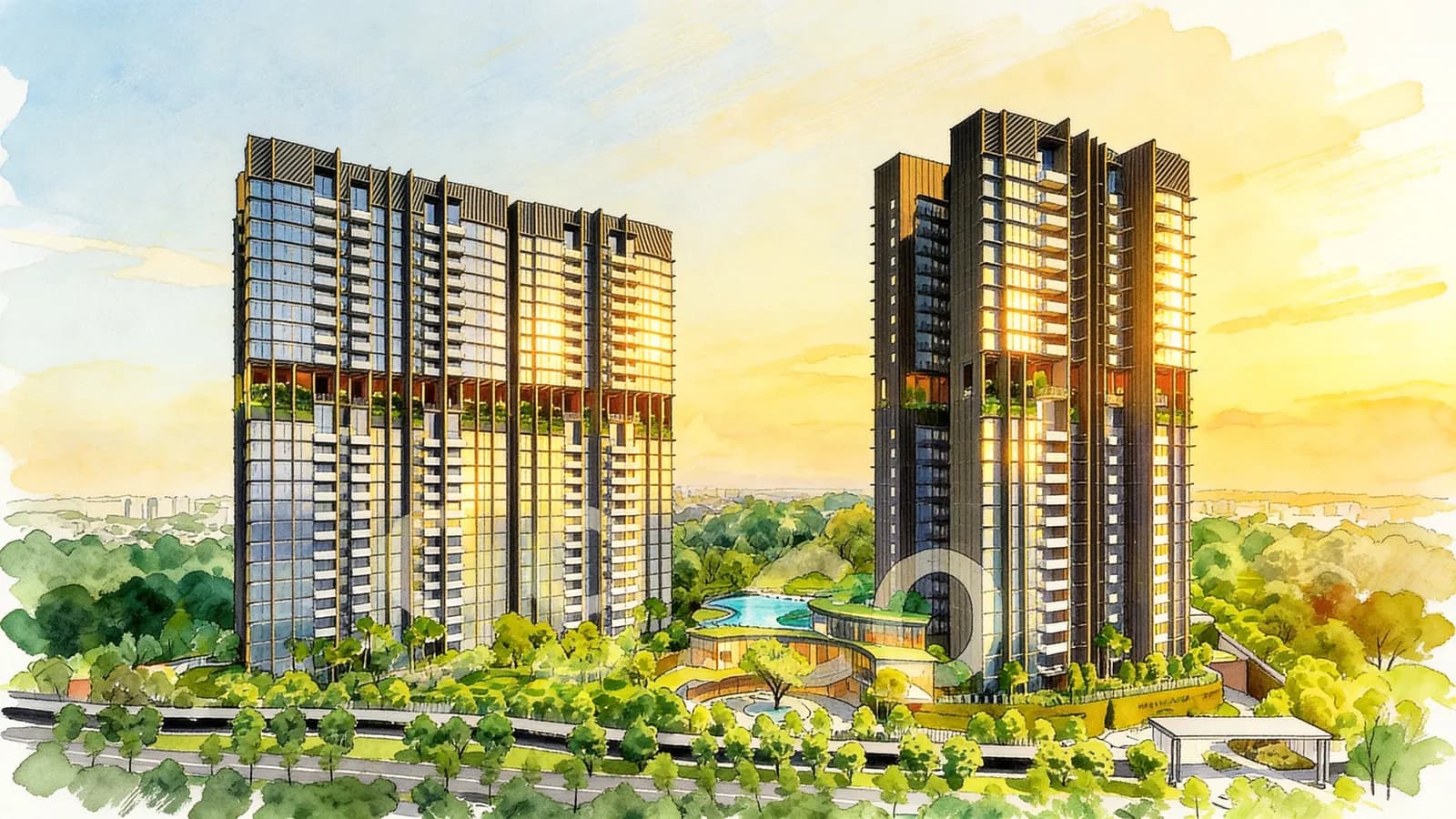 Hillock Green, a 23-storey condominium in Ang Mo Kio. Illustration is AI-generated.