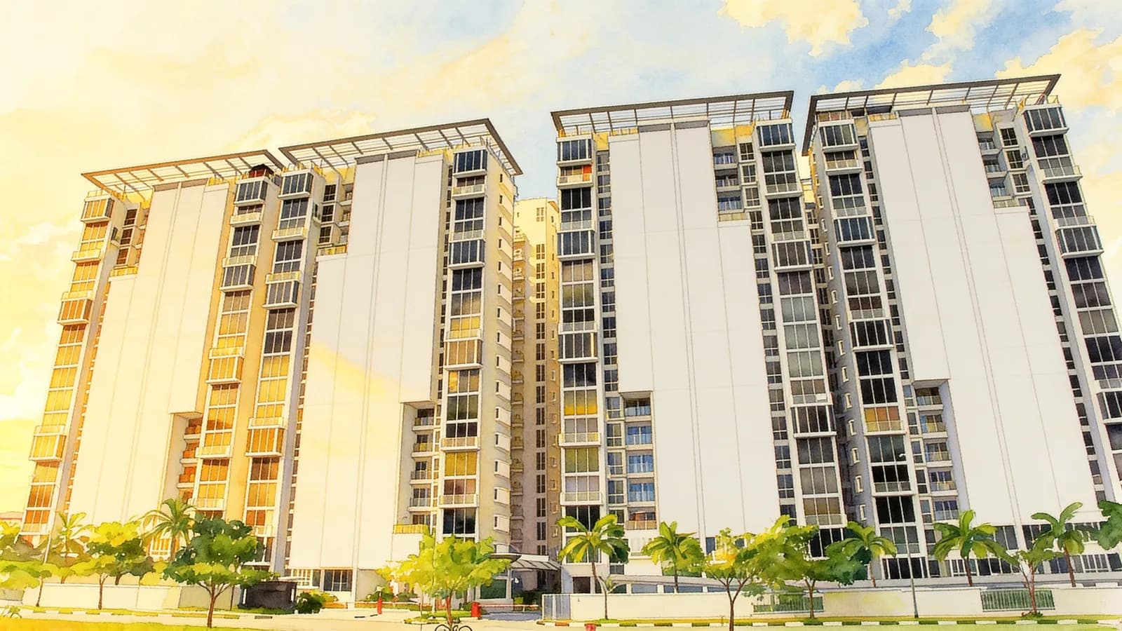 Grandeur 8, a 19-storey condominium in Ang Mo Kio. Illustration is AI-generated.