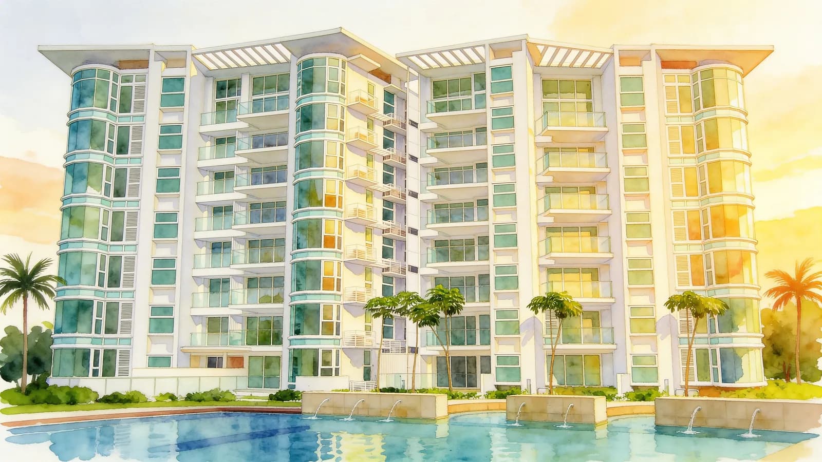 Parc Emily, an 8-storey condominium in Rochor. Illustration is AI-generated.
