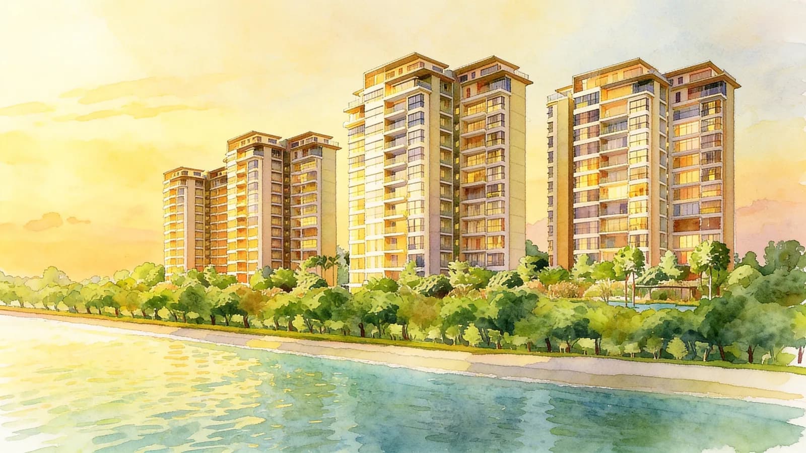 Sea Esta, a 13-storey condominium in Pasir Ris. Illustration is AI-generated.
