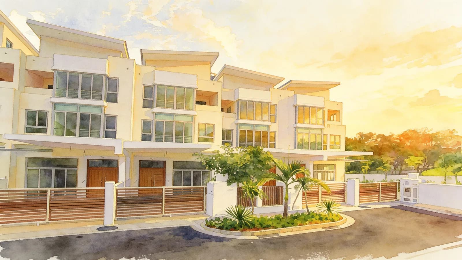 Banyan Villas, a terraced house. Illustration is AI-generated.