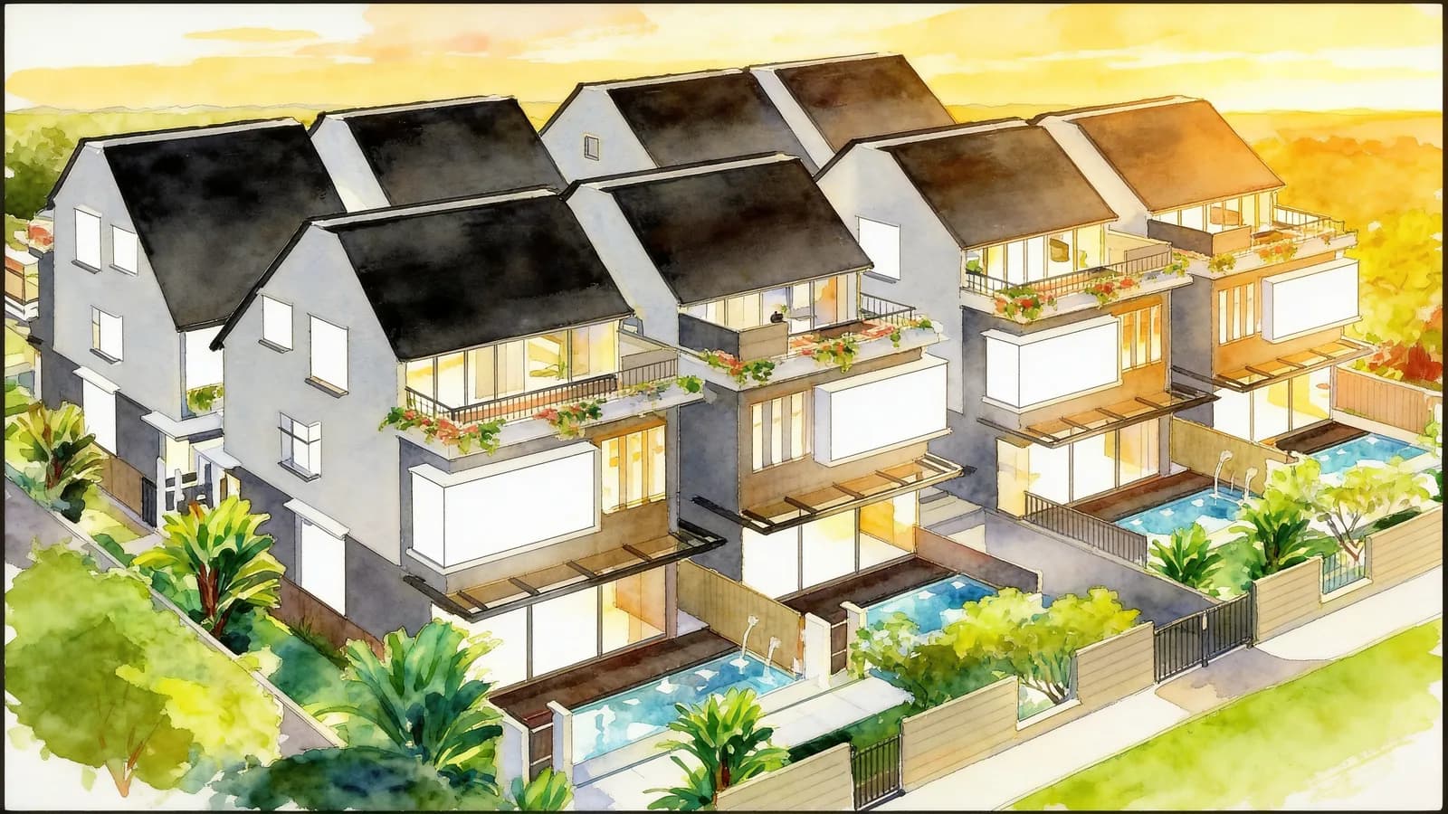 King's 8, a cluster house. Illustration is AI-generated.