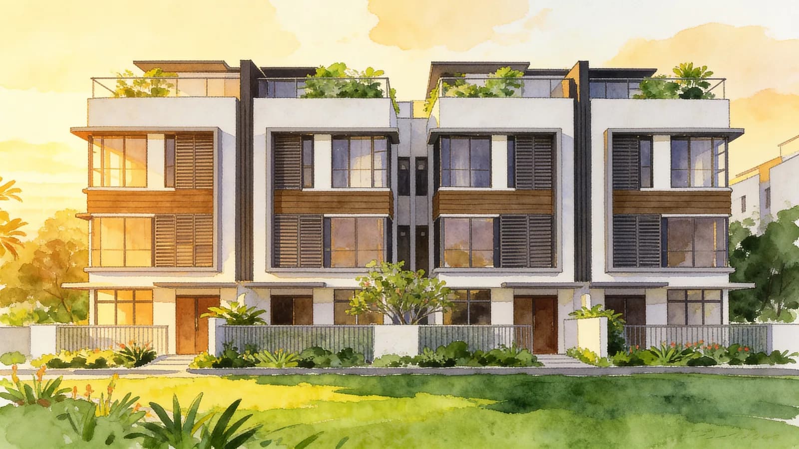 Urban Villas, a cluster house. Illustration is AI-generated.