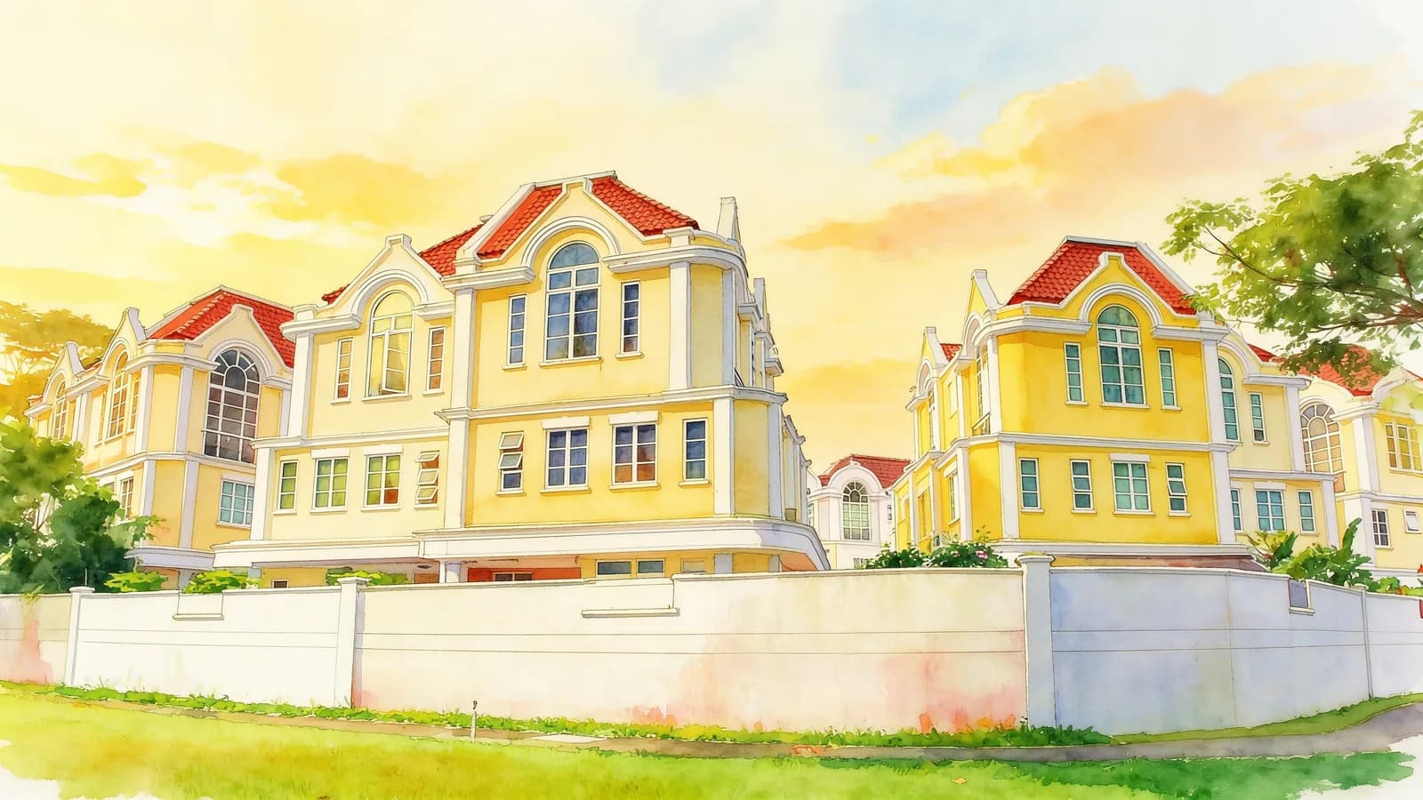 Burgundy Hill, a 3-storey semi-detached house. Illustration is AI-generated.