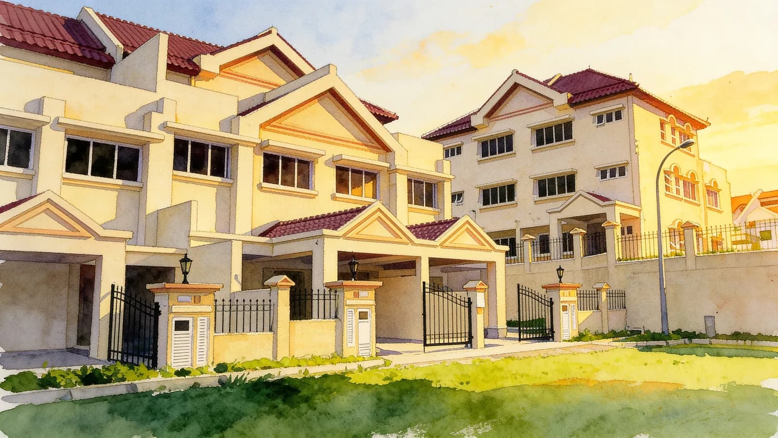 Gerald Park, a terraced house. Illustration is AI-generated.